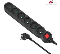 Bloc multiprises électrique 6 prises Maclean Energy MCE188 2300W noir 5 m
