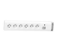 Bloc multiprises fixable avec interrupteur bipolaire à voyant et 6 prises de courant 2P+T longueur 399mm