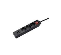 Bloc multiprises USB 3,4A, 3 prises, noir