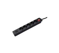 Bloc multiprises USB 3,4A, 5 prises, noir