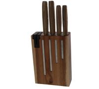 Bloc natural life avec 4 couteaux acacia