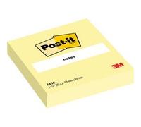 Bloc-note adhésif, 101 x 101 mm, ligné, jaune