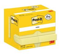 Bloc-note adhésif, 51 x 38 mm, jaune, promotion 8+4