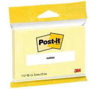 Bloc-note adhésif, 76 x 127 mm, jaune, blister