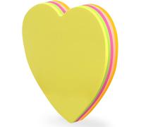 Bloc Note Coeur Adhésif Repositionnable,Bloc Mémo 100 Feuilles De 5 Couleurs Fluo,Format 7x7cm