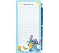 Erik – Bloc-notes magnétique frigo Stitch Disney – Aimant, crayon, feuilles 10×21 cm – Bleu ciel