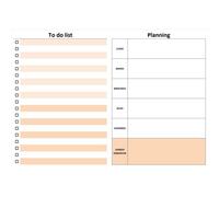 Bloc Note Planning Semaine Et To Do List Marron 52 Pages Détachables A4 21x29 Cm