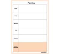 Bloc note To do list ou Planning semaine bleu ou marron 52 pages détachables A5 15x21 cm (Planning marron)