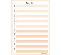 Bloc Note To Do List Marron 52 Pages Détachables A5 15x21 Cm