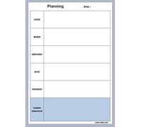 Bloc note To do list ou Planning semaine bleu ou marron 52 pages détachables A5 15x21 cm (Planning bleu)