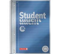 Bloc-notes 1067174 Brunnen Duo de qualité supérieure - Couverture raffinée avec effet métallique - Linéature 27 + 28,90 g/m² - 40 feuilles lignées - 40 feuilles à carreaux Ligné a4