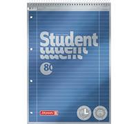 Bloc-notes 1067174 Brunnen Duo de qualité supérieure - Couverture raffinée avec effet métallique - Linéature 27 + 28,90 g/m² - 40 feuilles lignées - 40 feuilles à carreaux Ligné, réglure 27 A4 mit