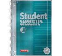 Bloc-notes 1067174 Brunnen Duo de qualité supérieure - Couverture raffinée avec effet métallique - Linéature 27 + 28,90 g/m² - 40 feuilles lignées - 40 feuilles à carreaux Duo, linéature 27 + 28, 40 feuilles lignées, 40 feuilles quadrillées a4