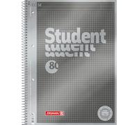 Bloc-notes 1067174 Brunnen Duo de qualité supérieure - Couverture raffinée avec effet métallique - Linéature 27 + 28,90 g/m² - 40 feuilles lignées - 40 feuilles à carreaux Linéature protocole a4