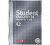 Bloc-notes 1067174 Brunnen Duo de qualité supérieure - Couverture raffinée avec effet métallique - Linéature 27 + 28,90 g/m² - 40 feuilles lignées - 40 feuilles à carreaux A carreaux a4