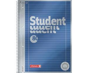 Bloc-notes 1067174 Brunnen Duo de qualité supérieure - Couverture raffinée avec effet métallique - Linéature 27 + 28,90 g/m² - 40 feuilles lignées - 40 feuilles à carreaux Ligné, réglure 27 a4