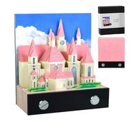 Bloc-notes 3D 2026 | Calendrier de bureau église 3D avec bloc-notes | Fournitures de bureau pour Noël, bureaux, fêtes, crèches, chambre, appartement, maison, voyage, séjours