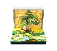 Bloc-notes 3D 2026, château magique 3D semainier C-alendar avec lumière et support, calendrier 2026, château de révélation de papier à déchirer, sculpture sur papier pour la maison, le bureau, l'école