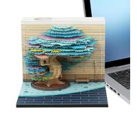 Bloc-notes 3D | Arbre 2026 Calendrier de bureau Bloc de notes à démarrer - Sculpture en papier Décoration de maison pour famille, étudiants, enseignants - Cadeau universitaire, maison, fête, Noël