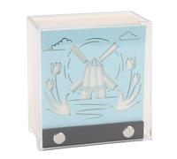 Bloc-notes 3D Art Stick Notes Bloc-notes de sculpture sur papier 3D Dessin animé mignon Moulin à vent Design Sculpture décorative pour la maison, le bureau, l'école Papier de