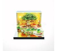 Bloc-notes 3D calendrier 2026 avec lumières LED - Décoration artistique en papier détachable, motif arbre et forêt, calendrier créatif à faire soi-même, cadeau festif pour Noël, Nouvel An (vert)