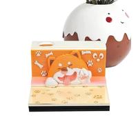Bloc-notes 3D | Calendrier 3D en papier 2026 | Sculpture sur papier pour décoration de vacances sur le thème des chiots pour garçons, étudiants, adolescents, filles, , adultes, enseignants