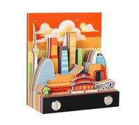 Bloc-notes 3D, calendrier de ville 3D 2026, bloc de notes en papier d'architecture urbaine tridimensionnelle, pièce Time Tear sculpture Cal Away