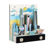 Bloc-notes 3D, calendrier de ville 3D 2026, bloc-notes en papier d'architecture urbaine tridimensionnelle, pièce sculptée en larmes