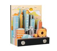 Bloc-notes 3D, calendrier de ville 3D 2026, papier d'architecture urbaine tridimensionnelle, pièce de papier à détacher, bloc-notes Cal, sculpture