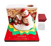 Bloc-notes 3D | Calendrier Père Noël gravé sur papier | Sculpture de bureau papier art cadeau pour , adultes, étudiants, décoration de bureau, planification de Noël, apprentissage de l'écriture