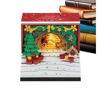 Bloc-notes 3D détachable en forme d'arche de Noël LED Décoration