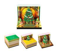 Bloc-notes 3D DIY Arbre de Noël Décoratif Déchirable Bloc-notes | Calendrier 2027 - Décoration de bureau pour maison, bureau, fête d'anniversaire, vacances, Nouvel An, enfants, adultes