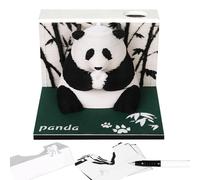 Bloc-notes 3D, feuilles adhésives 3D, bloc-notes en carton 3D Panda Sticky Notes - Décoration de bureau à déchirer Planificateur décoratif Bloc-notes Art de sculpture de papier de Noël pour verre