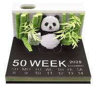 bloc-notes 3d, notes autocollantes 3d, Calendrier créatif 2025, Calendrier Panda, Notes autocollantes DIY, Panda, Trésor national de la Chine(Calendar)