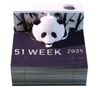 bloc-notes 3d, notes autocollantes 3d, Notes autocollantes 2025, Calendrier créatif, Calendrier Panda, Notes autocollantes DIY, Panda au trésor national de Chine