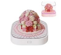 Bloc-notes 3D - Papier, 3,23 x 3,23 x 2,44 pouces Sculpture Papier à détacher Rose | Calendrier 3D avec sculpture de rose, Bloc-notes décoratif pour écrire, apprendre, décoration de la maison