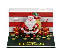 Bloc-notes 3D - Père Noël créatif, décoration de bureau, longue durée de vie, bloc-notes artistique avec sculpture sur papier | produit de qualité amusante vacances et b́locco ñote quotidien pour cas