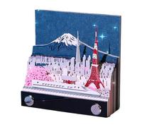 Bloc-notes 3D pour cadeaux créatifs, papier découpé au 0,5 lb | Art mémo de bureau sculpture de montagne, ce souvenir de lieu de travail révèle un design caché, tandis que Si