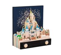 Bloc-notes 3D Tastefully - 1 pièce de 146 feuilles d'art sculpté à faire soi-même - Autocollants créatifs - Château de princesse pour bureau, salle de lecture, studio - Avec pochette cadeau (Château