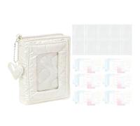 Bloc-notes à anneaux | Couverture avec poche et pages transparentes | Cahier M5 pour journaling avec autocollants | Pour la maison dortoir école classe étudiants universitaires élèves filles et femmes