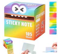 Bloc-notes à motif de monstres mignons, notes amusantes en pastel, notes de dessin animé auto-adhésives, 105 pièces, pour l'école et le bureau, couleurs arc-en-ciel
