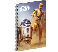 Bloc-notes à spirale A5 ligné - Bloc-notes pour enfants, école, bureau - Bloc-notes de 60 pages (Star Wars - Droid)