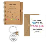 Bloc-Notes à Spirale Inspirant pour Employés Coffret Cadeau de Remerciement pour les Collègues Cahier à Spirale avec porte-clés, carte d'adieu collègue cadeaux pour départ collègue, la retraite