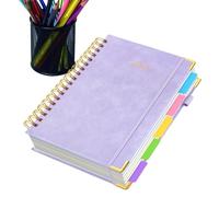 Bloc-notes à spirales - Agenda scolaire B5 rechargeable, séparateur de sections, 300 pages, papier de qualité supérieure, retrait facile des pages, à double fil solide pour école de bureau