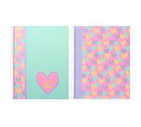 Bloc-notes à spirales B'LOG HEARTS - Format A5-80 V - 90 g - 2 mots.