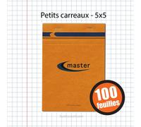 Bloc Notes - A5 - Petits Carreaux - 100 Feuilles - Master