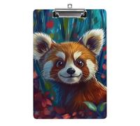 Bloc-notes acrylique A4 en acrylique représentant un panda roux mignon dans la jungle