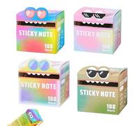 Bloc-notes Adhésif À Motif De Monstres Mignons - 105 Feuilles/rouleau, Boîtes Notes Autocollantes, Boîte Distribution Papier, Blocs-notes Détachables Aux Couleurs Pastel Amusantes(4pcs B)