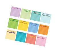 Bloc-notes adhésifs colorés de forme carrée de 360 feuilles, 12 couleurs fluorescentes, notes adhésives pour journal, agenda, planificateur, réfrigérateur