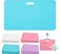 Bloc-notes adhésifs effaçables en silicone réutilisables, stylo à bille et à l'alcool, bloc-notes effaçable pour cartes de visite, notes (bleu, 1 pièce, horizontal)